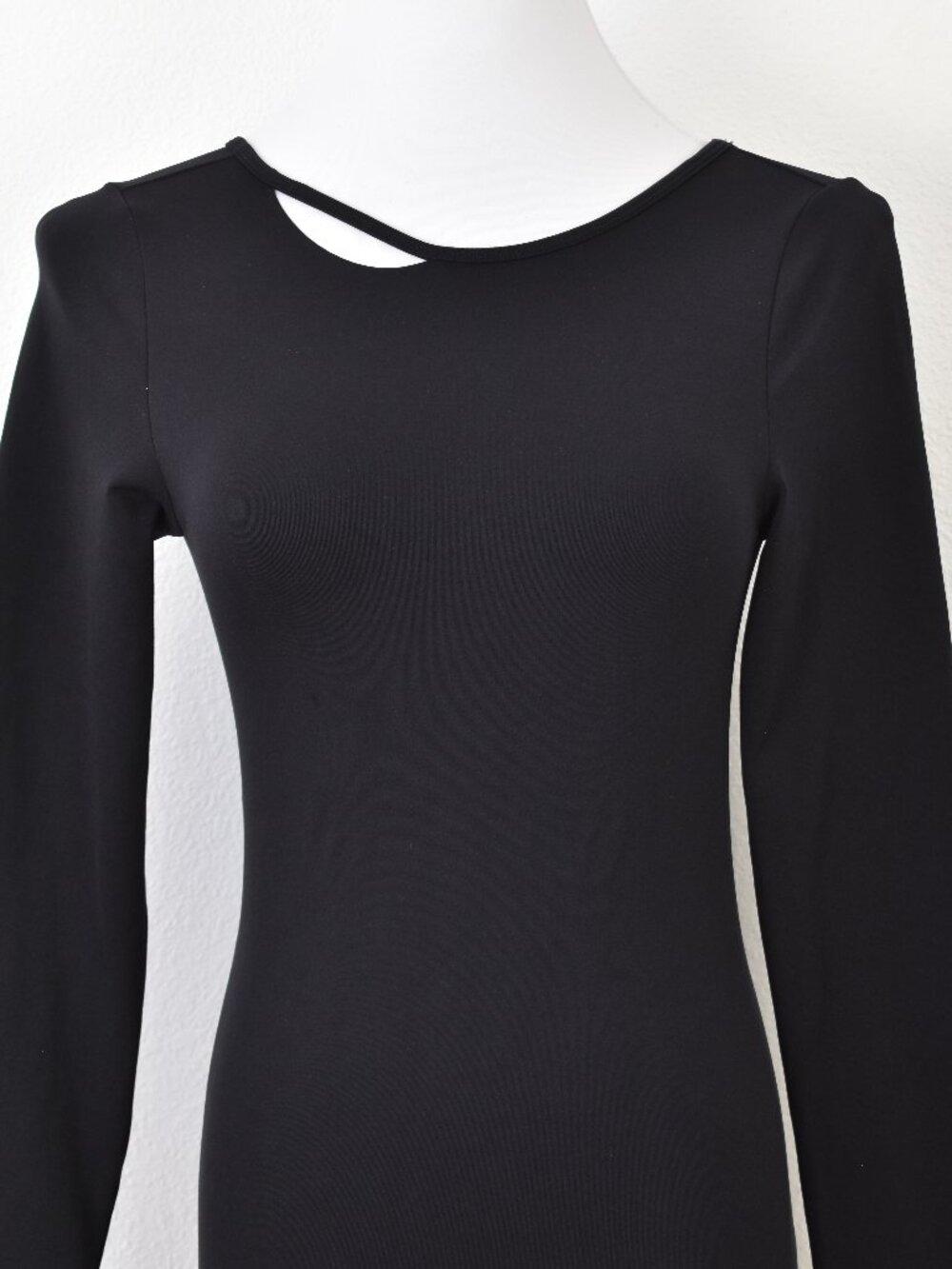 Helmut Lang Cutout Stretch Open Back Long Sleeve Dress Black - M/L - Picture 2 of 11
